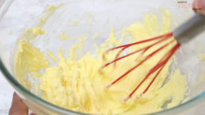 whisking the butter and sugar until light and fluffy
