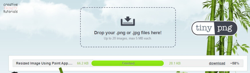 Image file size after being compressed in TinyPNG.