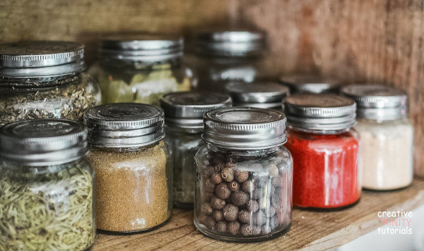 Jars of different spices